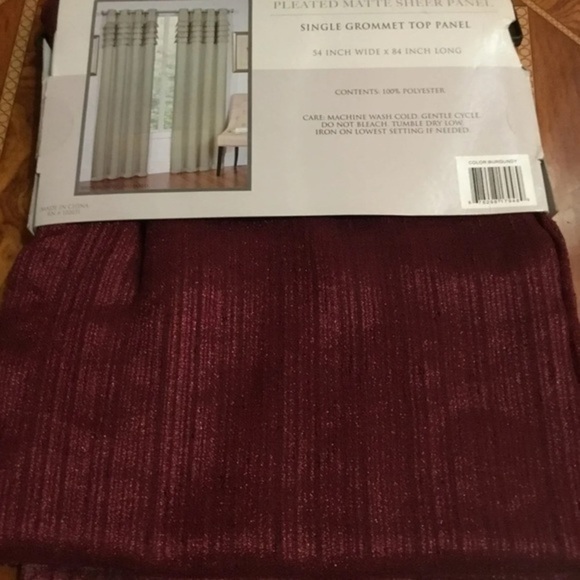 2 Pleated Matte Sheer Grommet Panels - Picture 2 of 2